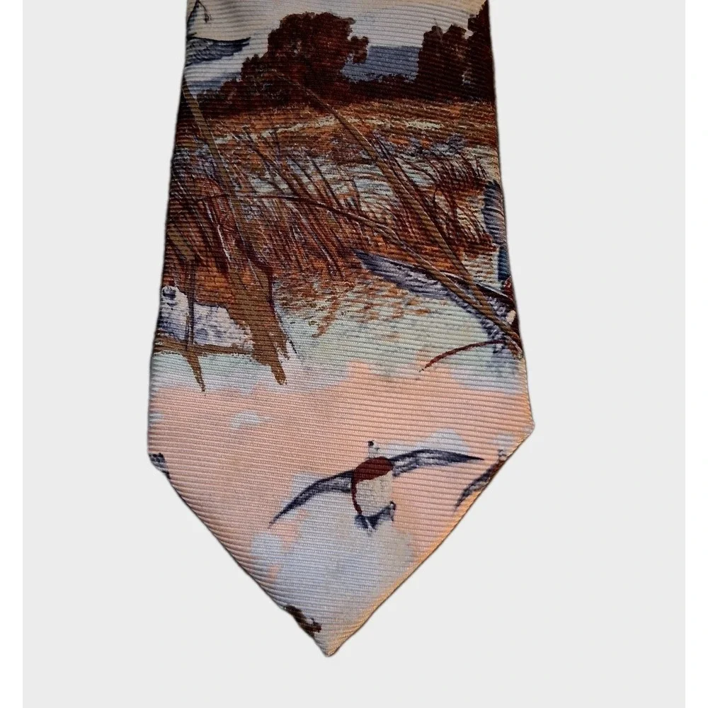 Robert Talbott Tie Men's Silk Mallard Duck Hunting Necktie Hand Sewn Made Italy